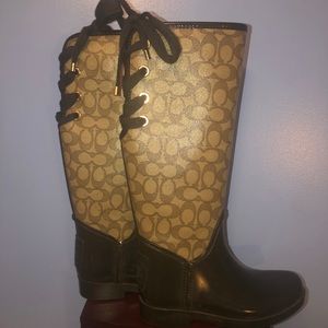 Fairly new pair of Coach rain boots